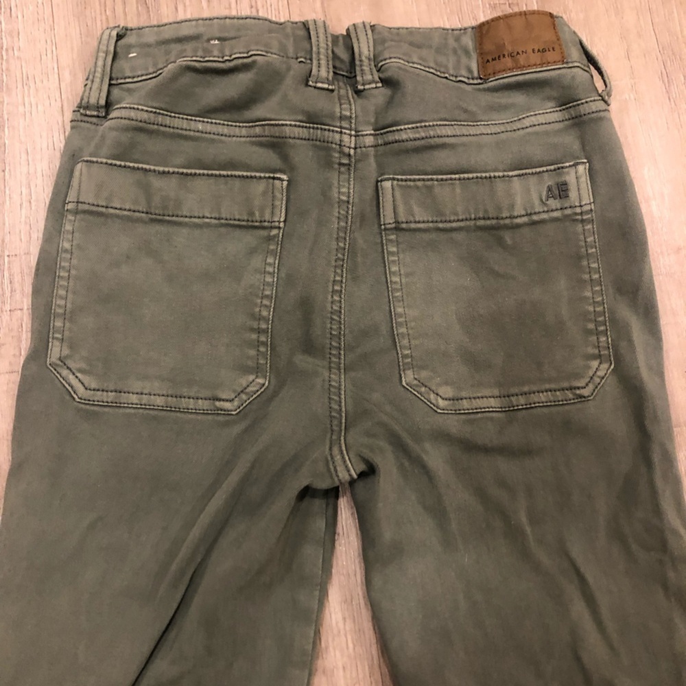 American Eagle Next Level Stretch 2 Long Skinny Jeans Olive - Picture 10 of 10